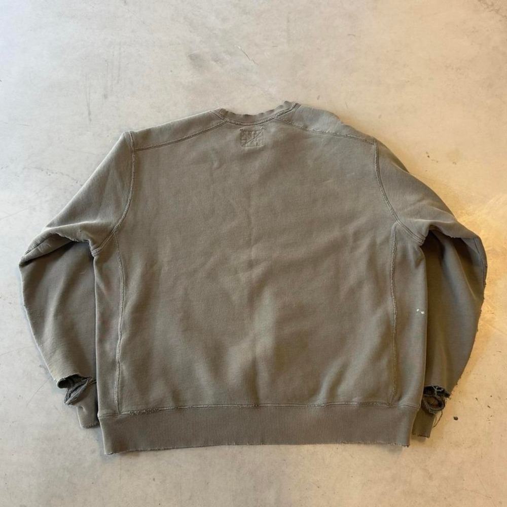 Vintage Eddie Bauer faded olive green heavyweight thrashed blank crewneck - Picture 3 of 6